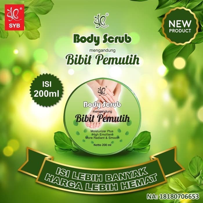 BPOM 200ML BODY SCRUB BIBIT PEMUTIH SYB 200ML / BODY SCRUB BIBIT BESAR