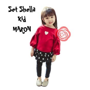 Baju Setelan Celana Rok Anak Perempuan Murah Umur 4 - 6 Tahun Sella