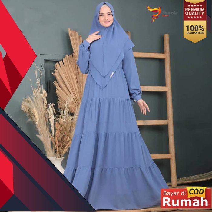 PAKAIAN MUSLIMAH FASHION WANITA MUSLIM SYARI DRESS MAXI BAJU CERUTY ZAHRA GAMIS SYARI TERBARU