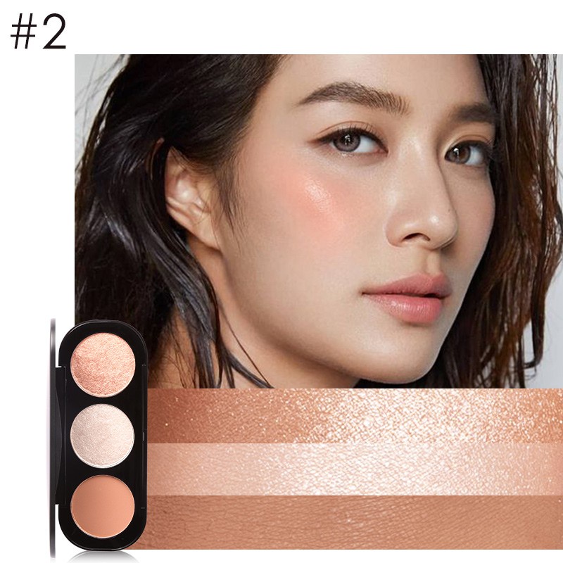FOCALLURE Trio Blush on dan Highlighter &amp; Contour palette