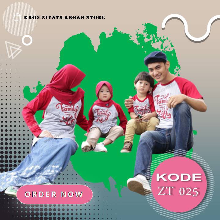 Kaos Couple Ziyata Family My Life ZT025 Baju Couple Keluarga Muslim Grosir Seragam Family