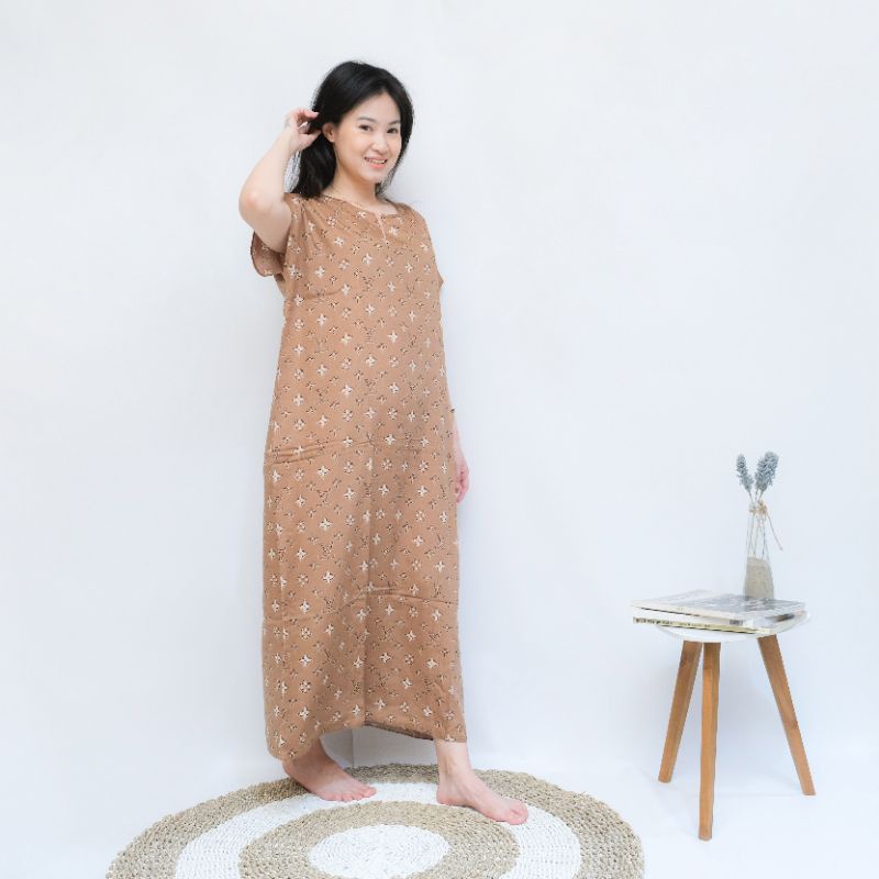 Daster busui bali habel rayon premium panjang semata kaki resleting-B28