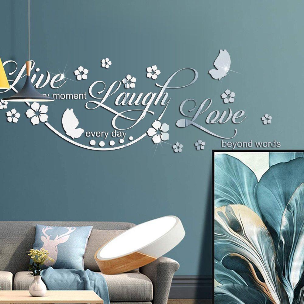 R-flower Wall Decor Mirror Stiker 3D Quotes Motivasi Stiker Dinding