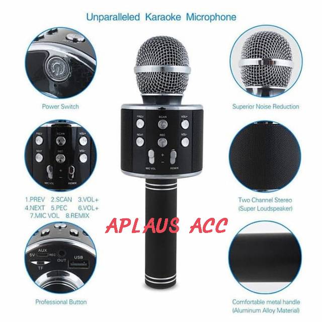 MIC BLUETOOTH WS 858 WSTER SMULE WIRELESS KAROKE PORTABLE