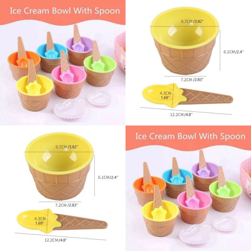 mangkok es krim lucu/ice cream bowl/mangkok es krim dan sendok
