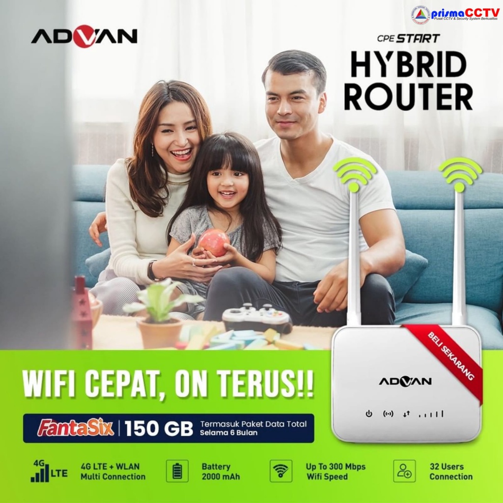 Modem Router Advan CPE Start WiFi 4G LTE + Free Kuota 150GB