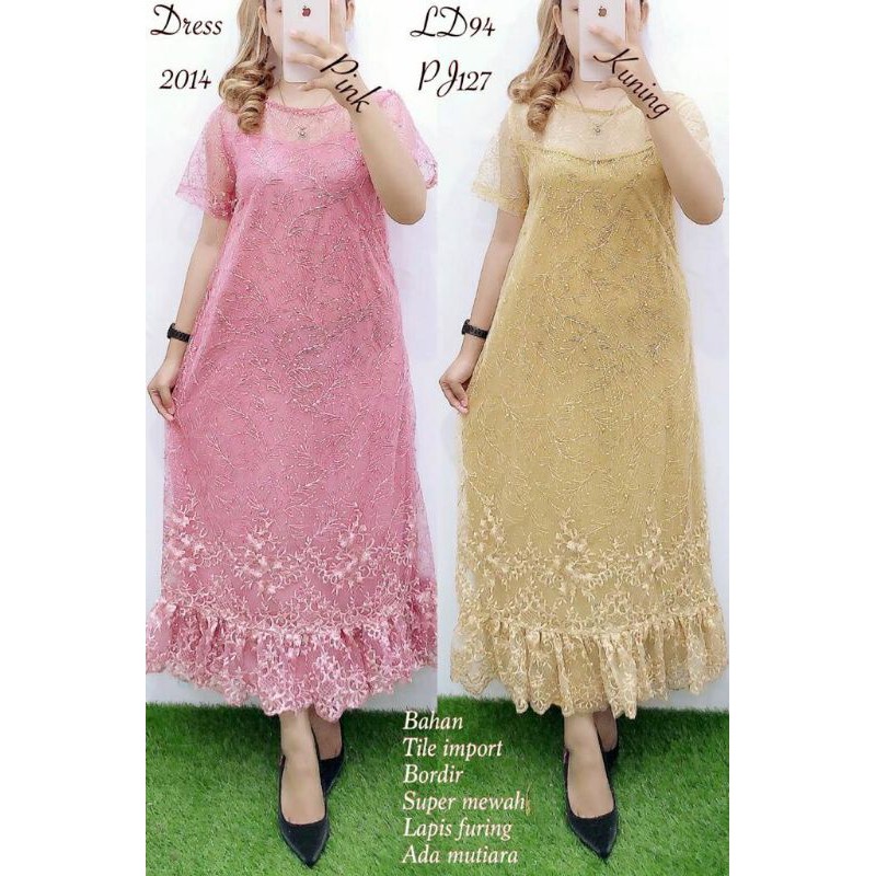 Dres 2014 bahan Tile import bordir lapis furing