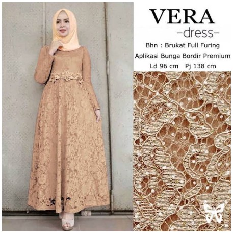 Gaun Gamis Pesta Mewah kondangan nikahan Lebaran mewah Brukat brokat Wisuda Remaja muslimah reo