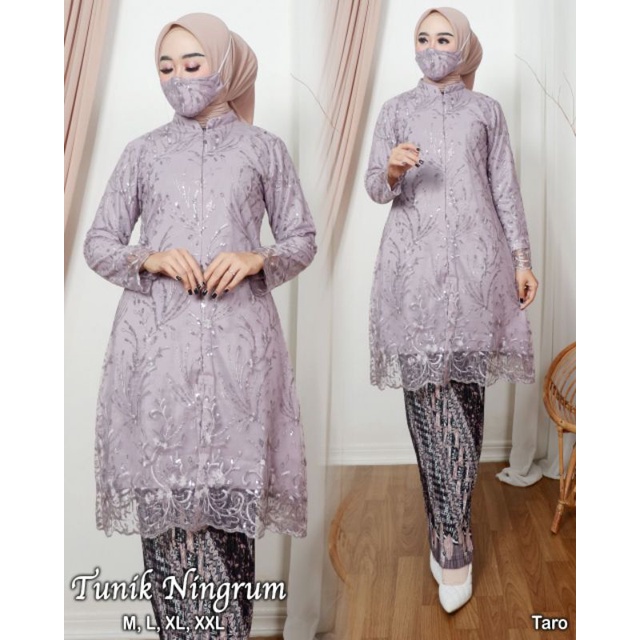 TUNIK NINGRUM | BAHAN TILLE BORDIR MUTIARA | KODE ADK