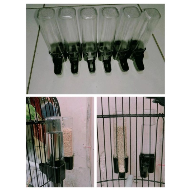 Cepuk tabung Dispenser Makan Minum Burung
