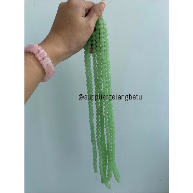 Bahan SOFT GREEN cat eye 8mm CUTTING mata kucing HIJAU TANPA JARONG bahan kalung gelang anting strap mask kerajinan tangan craft citayam fashion week etink vintage elegan bali manik crystal