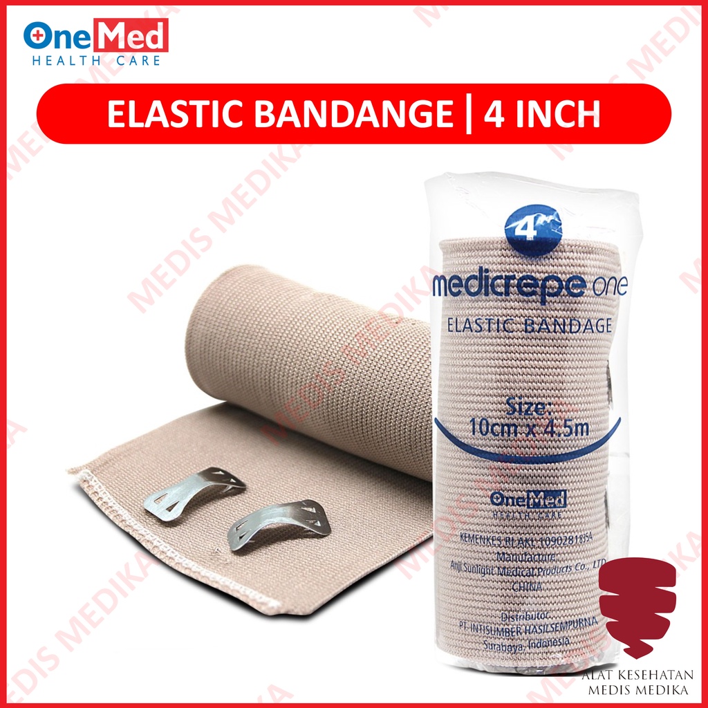 Onemed Elastic Bandage Medicrepe 4&quot; Perban Elastis Alat P3K 10cmx4,5m