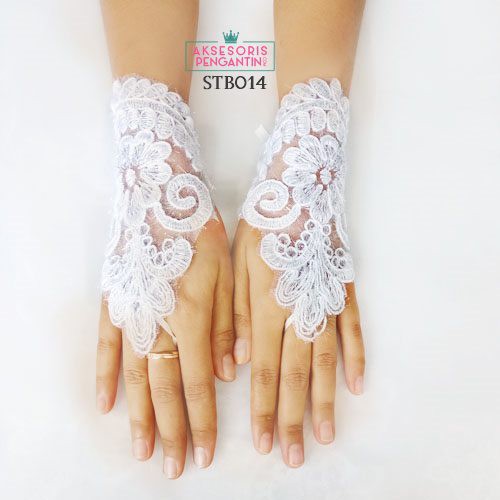 [READY STOCK] AKSESORIS PENGANTIN SARUNG TANGAN LACE WEDDING GLOVES BROKAT STB014