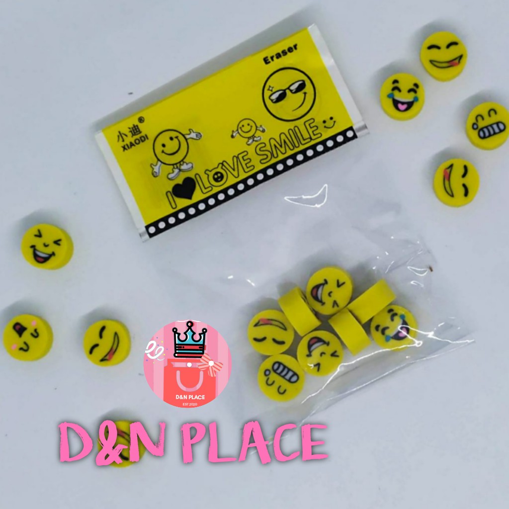 

DNY PLACE @ 1Pack(8Pcs) Penghapus pensil/eraser bentuk emoji