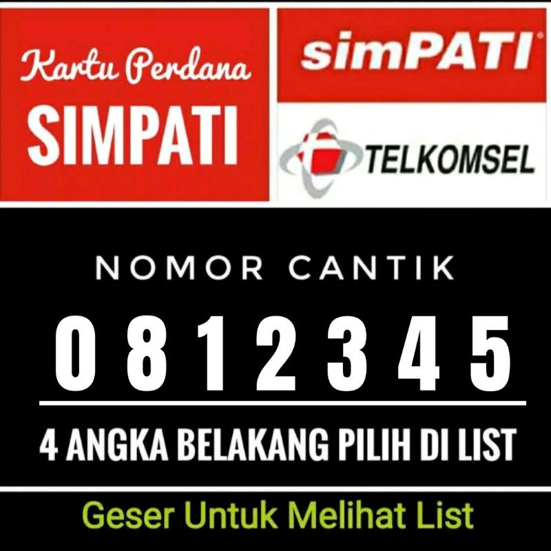 NOMOR CANTIK simPATI TELKOMSEL URUT 12345