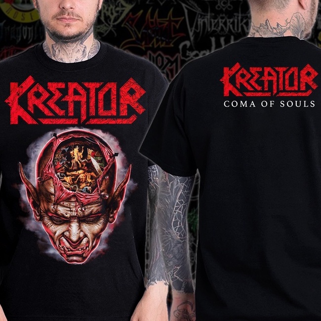 Kaos Band Kreator Black Series | Kaos Hitam Band Metal Kreator Depan-Belakang | Kreator_HDB