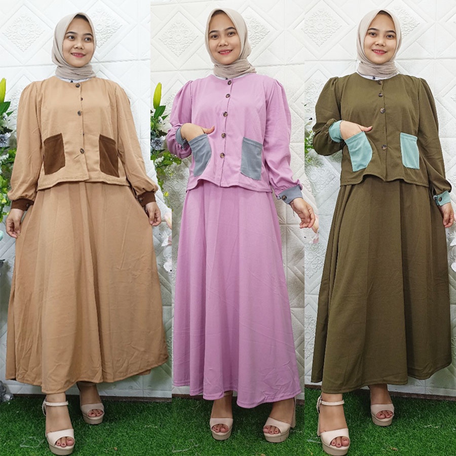 SETELAN NARRA SOFIYA BAJU JAKET DAN ROK SET CARLINA
