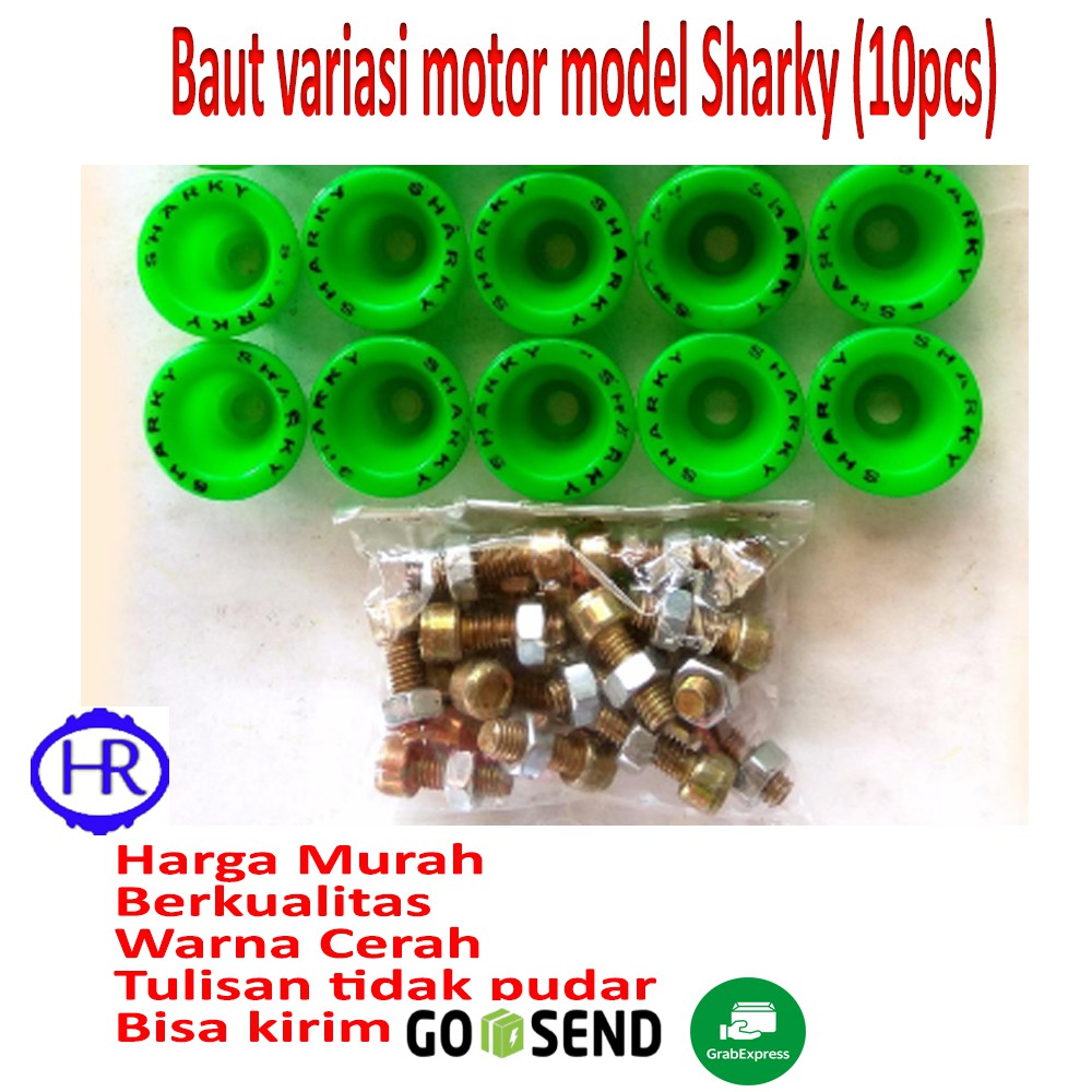 Baut Variasi Motor Model Sharky (10Pcs) Monel + Baut + Mur