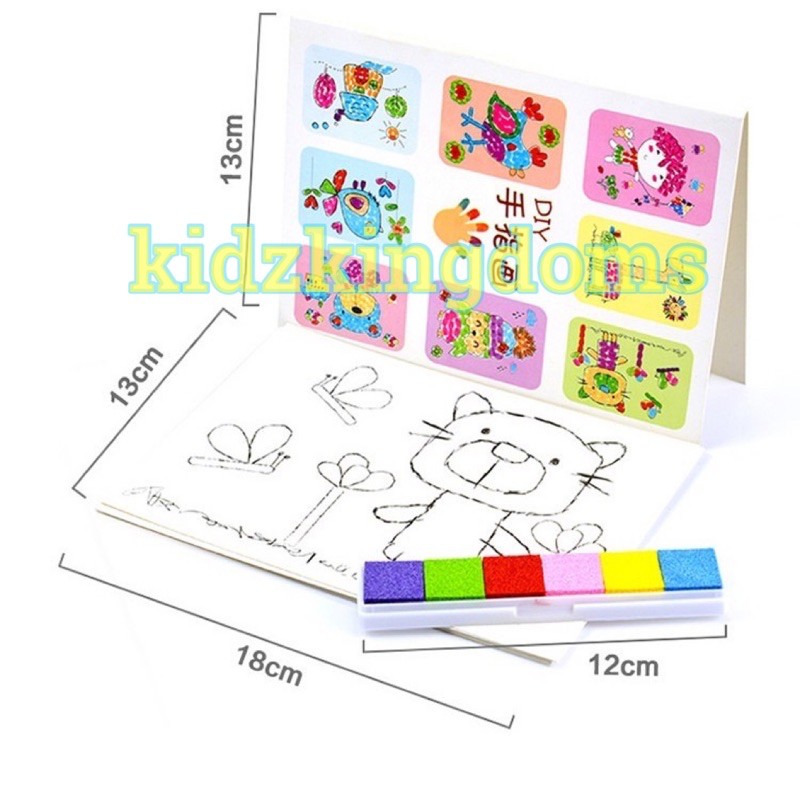 Mainan Edukasi Anak anak Ink pad DIY Finger Paint Stamp - Kerajinan Cat Jari Anak anak