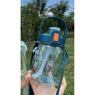 Botol minum anak 1 Liter / Botol minum 1000 ml / Botol big belly / Botol air minum anak Big belly + handle / Botol Anak Big Belly Children's Cup Bottle + Stiker + Handle / Botol Air Minum Besar 1100 Ml