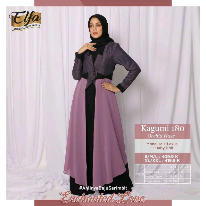 Gamis ethica Kagumi 180 ungu Orchid Haze