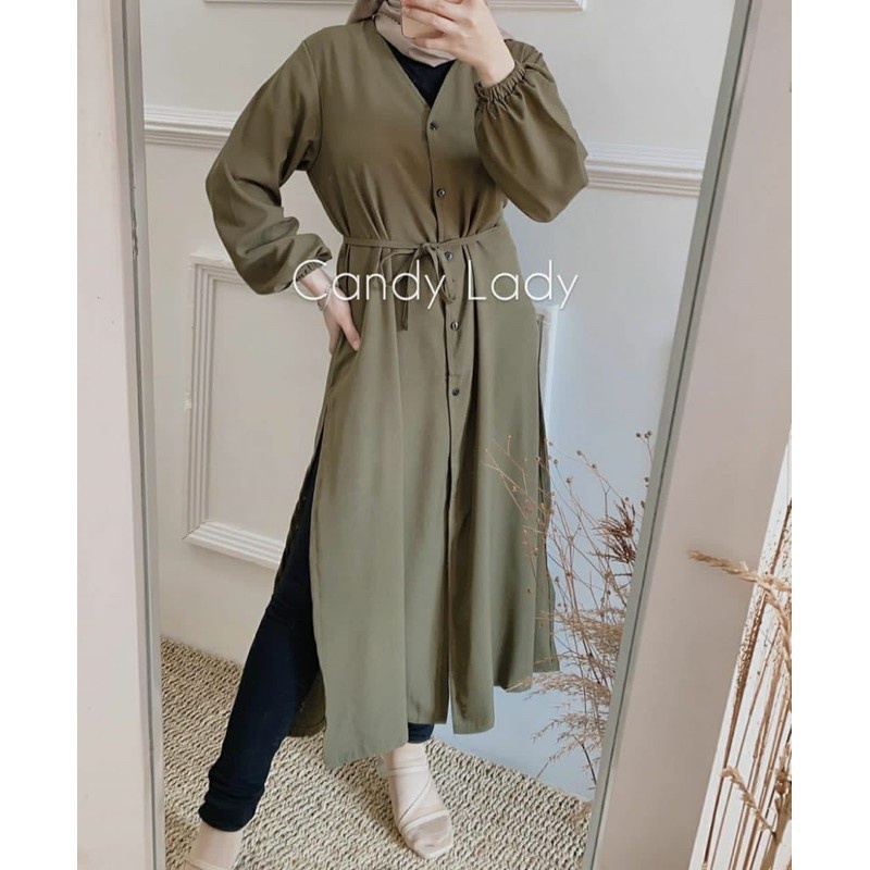 HARGA PROMO tunik wanita long tunik sala tunik full kancing ity crepe premium