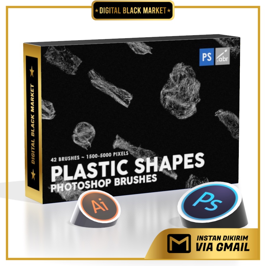 42 Plastic Shapes - Photoshop Stamp Brushes