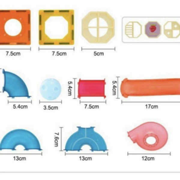 

Magnetic Tiles Marble Run 178Pcs pipeline building blocks tube connect - 118pcs Diskon