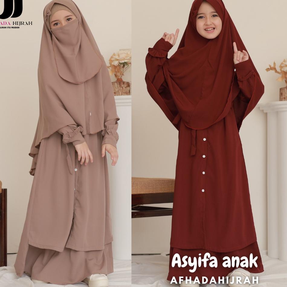 Bagus Dipakai.. Gamis set cadar anak Asyifa