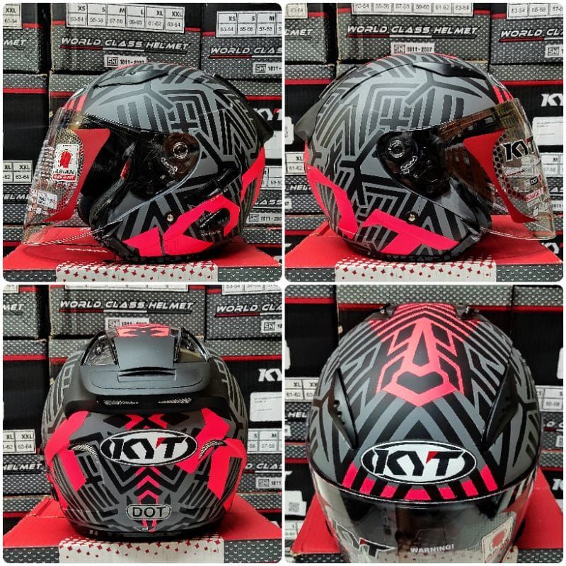 HELM KYT GALAXY R FLAT NEON GREY FUXIA DOFF/KYT GALAXY FLAT