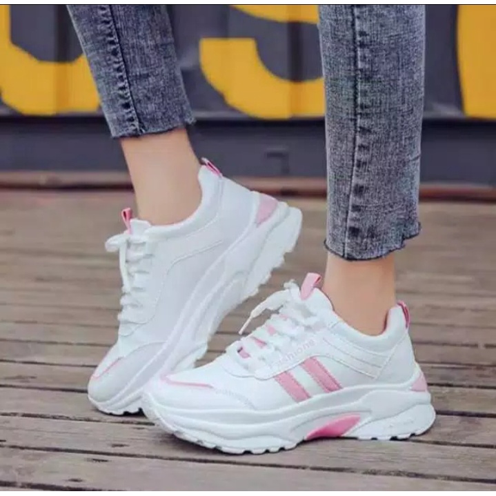 Sepatu Wanita Sneakers Wanita Sepatu Putih wanita Sepatu kets Cewek Sepatu Oiahraga Wanita GS 01