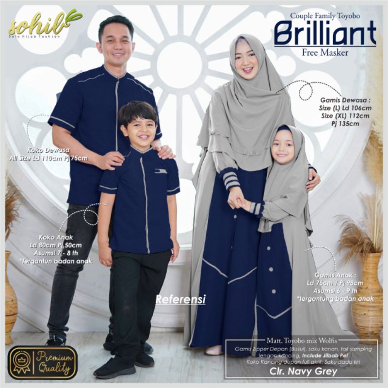 BRILLIANT FAMILY SET GAMIS SET SYARI HIJAB SARIMBIT GAMIS KATUN SYARI LEBARAN