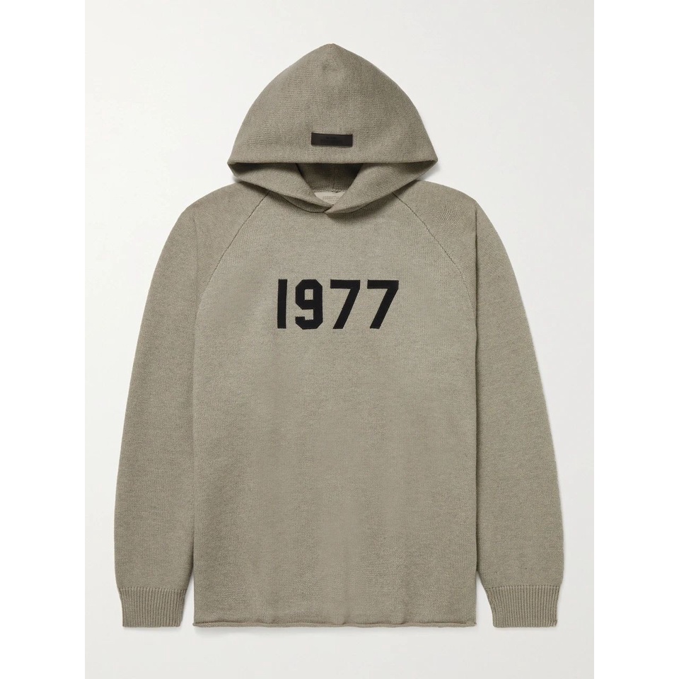 ESSENTIALS 1977 KNIT HOODIE DARK OATMEAL