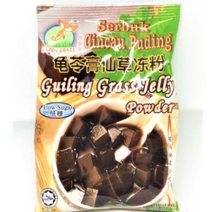 [HALAL] Happy Grass Guiling Grass Jelly Powder 110gr / Bubuk Cincau Puding Hitam Guilinggao Kuiling Gao