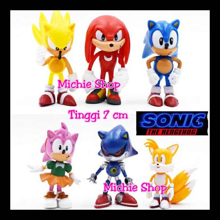 Ready Stok Figure Sonic The Hedgehog (Set 6) Tails Amy Knuckles Metal Sonic Action Figure Murah