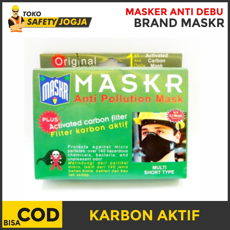 Masker Motor / Masker Mulut Anti Debu Hitam Karbon Aktif Pendek