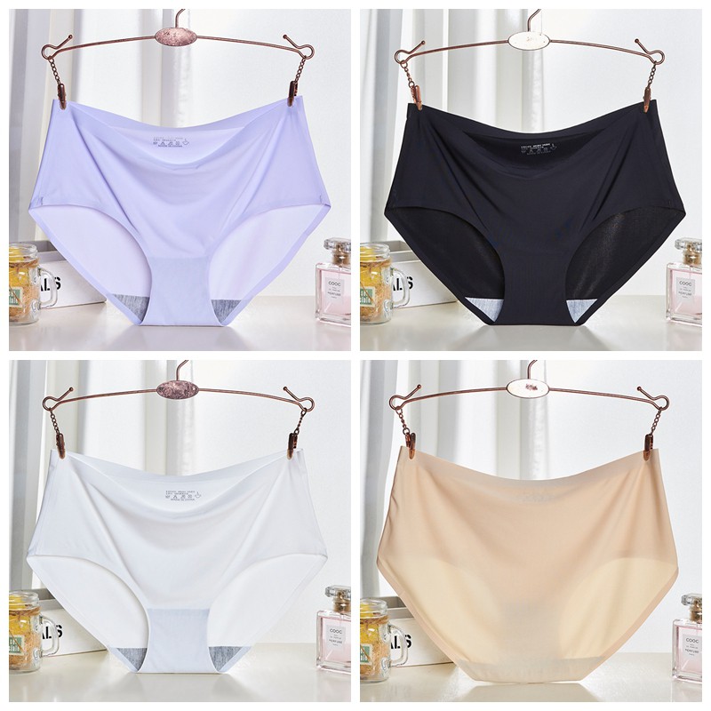 Celana Dalam Wanita Seamless Tanpa Jahitan Anti  Bahan Ice Silk Ukuran Besar M-XXL C052-2