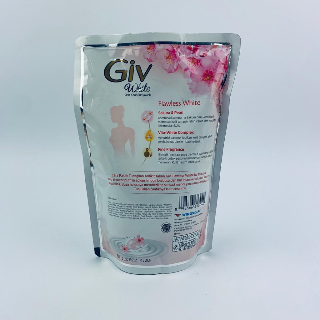 Giv / White / sabun badan / 450ml / Boady wash / sakura dan pearl