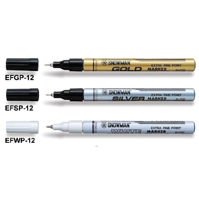 

[SNOWMAN] Paint Marker Satuan - Pigment Permanent Ink (Gold, Silver, White) 1.0 mm