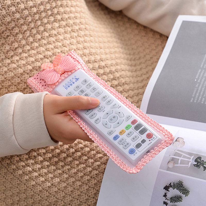 [✅READY STOCK] TV Air Conditioner Remote Control Set with Lace Bowknot Protective Cover Remote Control Bag 1 PCS Penjualan Panas Mode