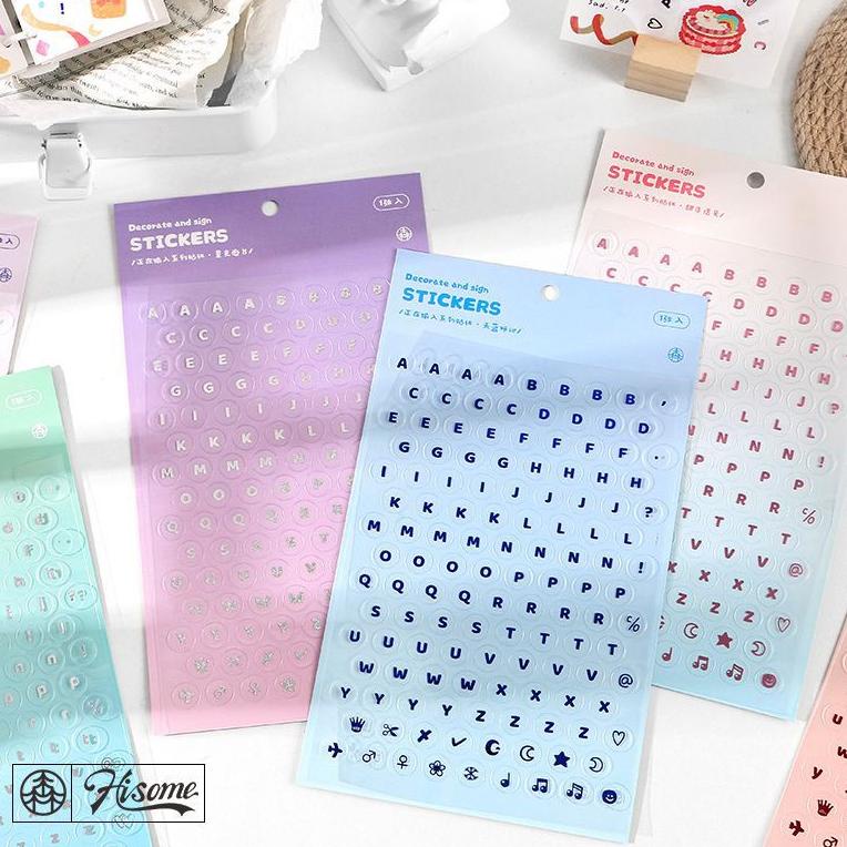

[KODE PRODUK SDJZW3786] sticker letter tulisan huruf - untuk binder 3ring journal diy - bahan transparan [thehanscorner]