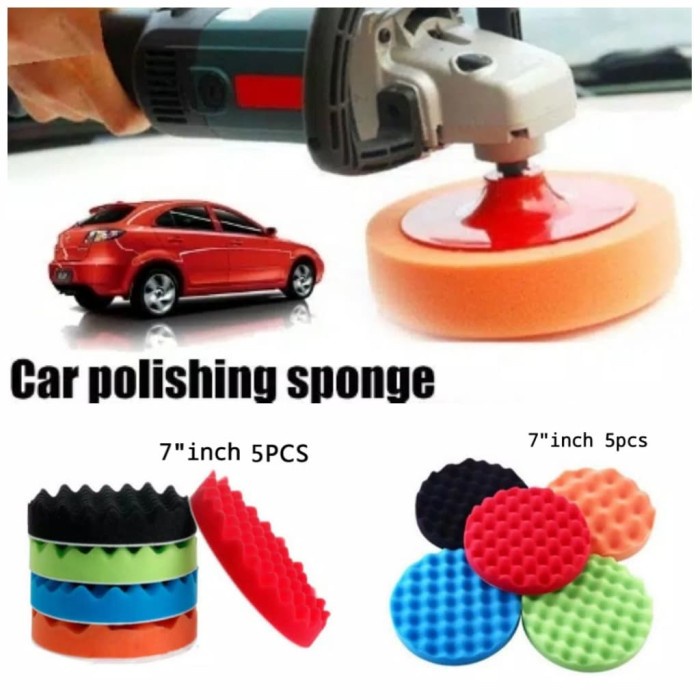 Busa Poles Mobil 7"Inch 5 Pcs / Sponge Waxing / Aksesoris Poles Body - Juallakulaku