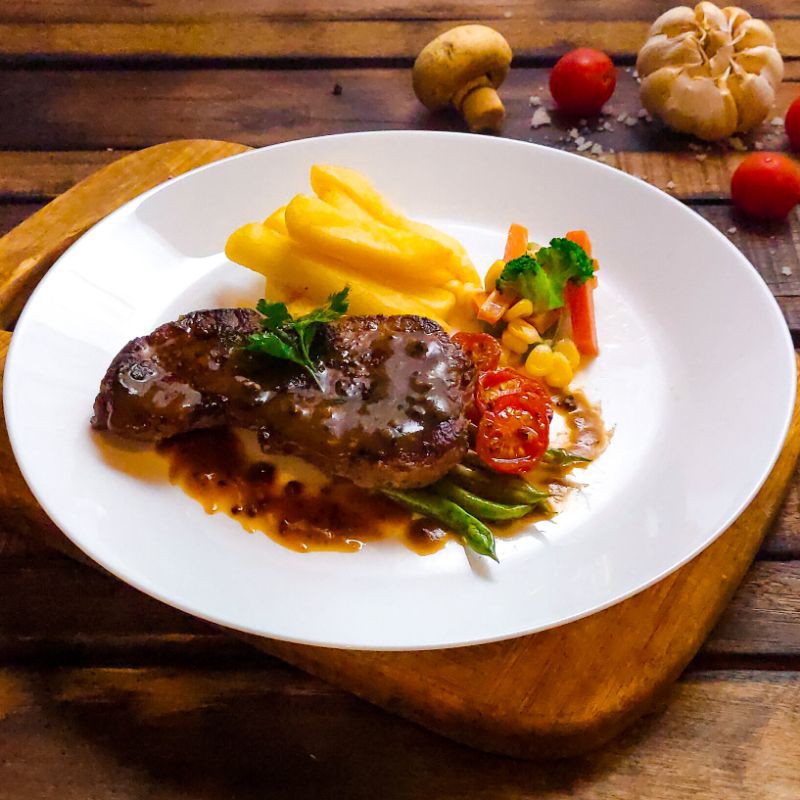 

Beef Sirloin Steak by JIMOTU - 120 gr / 180 gr / Blackpepper / Barbeque / Mushroom