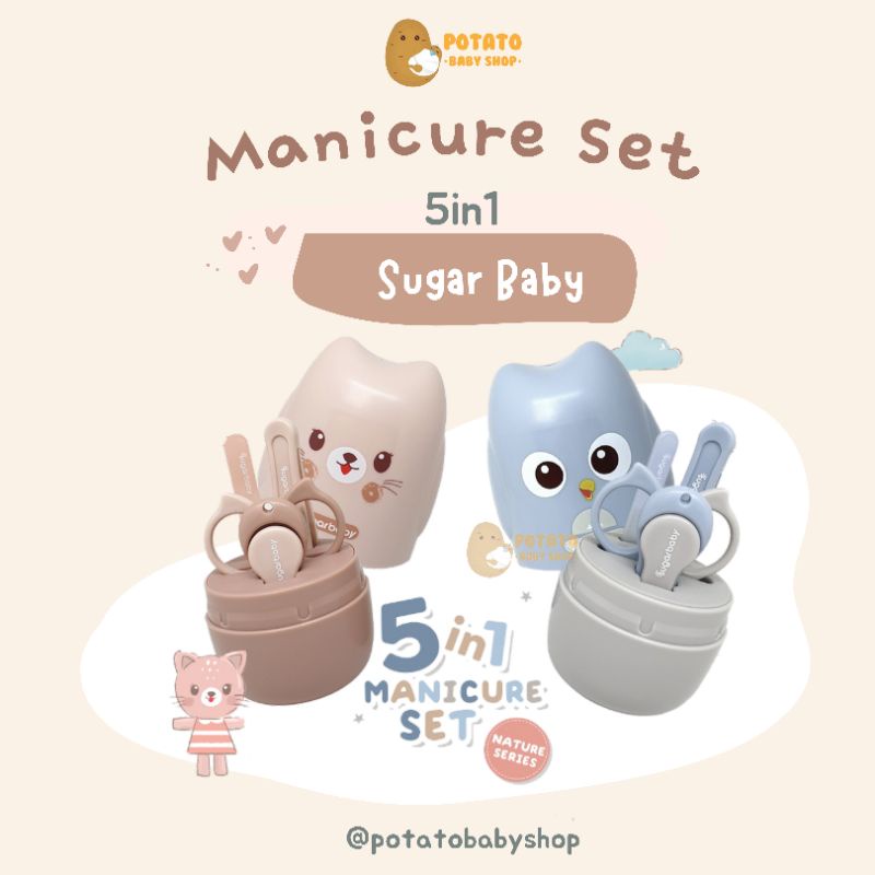 Sugar Baby - 5in1 Manicure Set Nature Series / Perlengkapan Manikur Bayi