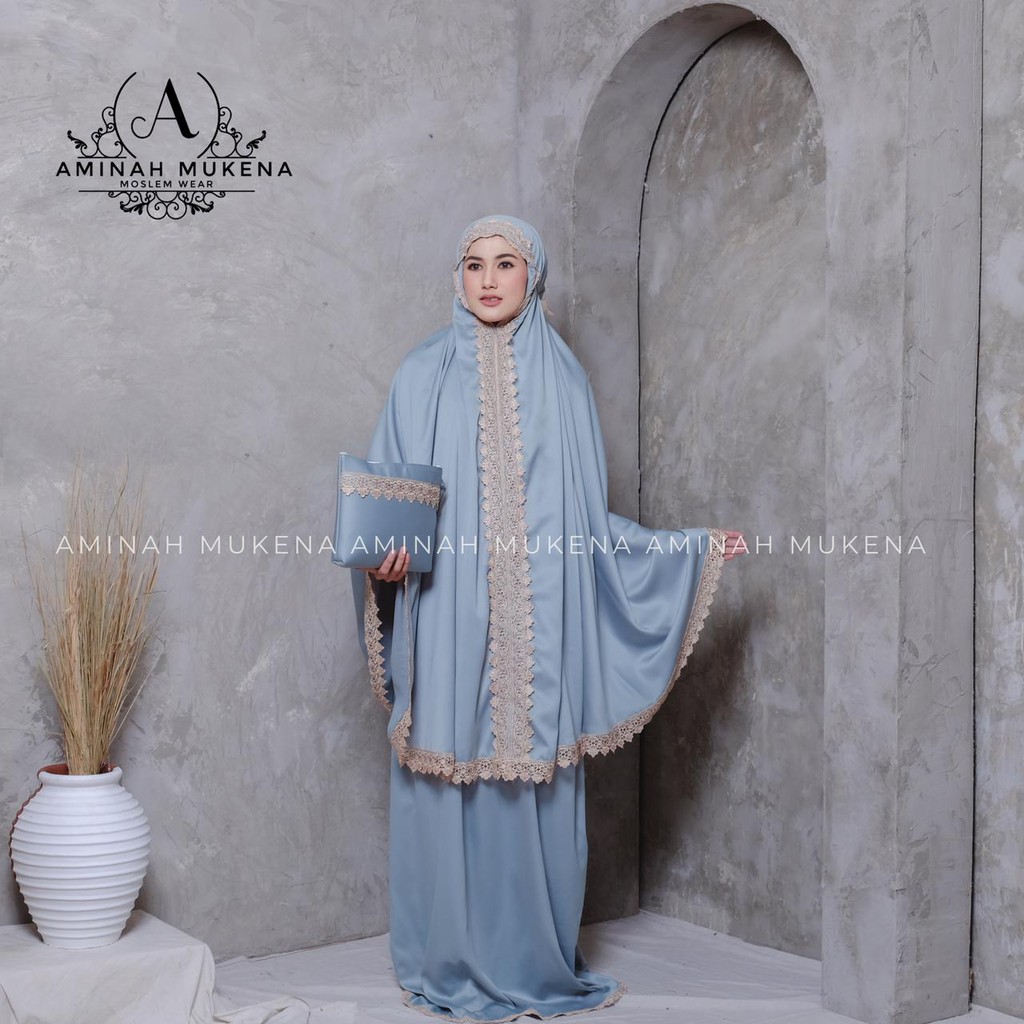 Mukena 2 in 1  Premium / Mukena Sutra Velvet / Mukena Ponco Renda Mewah Sanala