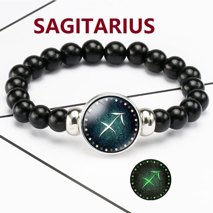 Gelang Kayu Kulit Asli Zodiak Zodiac Astronomy Trendy Pria Wanita