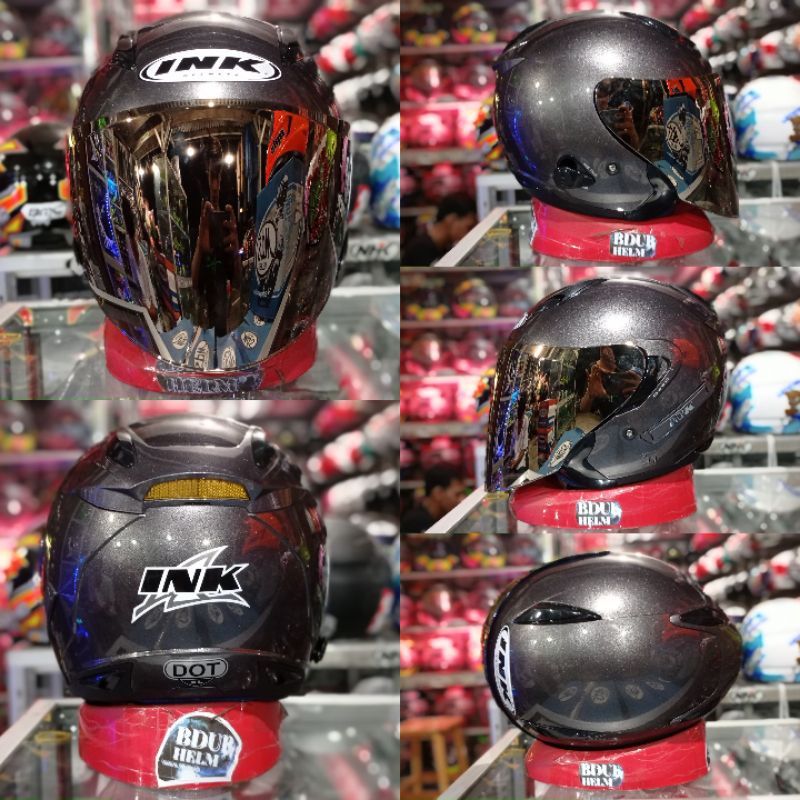 Helm INK METRO 2 Solid polos 2 visor original 100% original SNI-DOT-H-v-silver/gold2