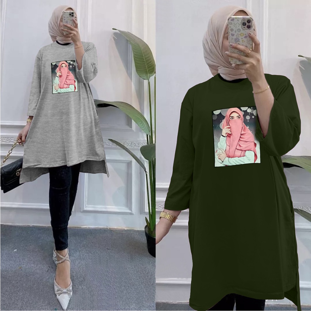 GR TUNIK OVERSIZE BASIC KAOS JUMBO GAMBAR PRINT DTF LEMBUT (BUKAN SABLON) TUNIK BABYTERRY SR01