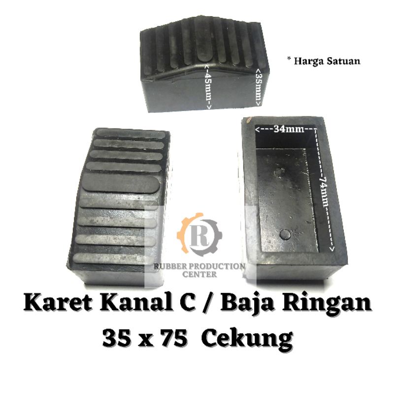 COD - Karet Kaki Tangga Kanal C / Baja Ringan Model Cekung 35x75 mm