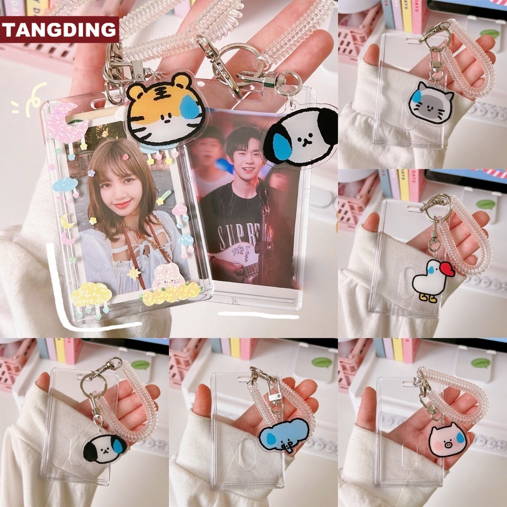 【COD Tangding】7 Case Cover Pelindung Kartu Bus Motif Beruang / Bunga Simple Portable